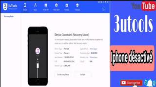 iPhone désactiver  Comment restaurer iPhone débloquer avec 3utools [upl. by Rehsu846]