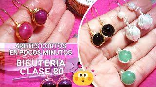 Como HACER ARETES de BISUTERIA 🟢 EN MINUTOS⏳ Super ‼️FÁCILES  BISUTERIA CLASE 80 [upl. by Yonina]