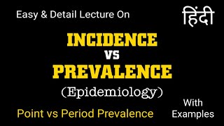 Prevalence vs Incidence in Epidemiology  Point and Period Prevalence  Epidemiology in Hindi Lokesh [upl. by Allys]