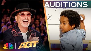 GENIUS 2YearOld Baby Dev Is AGTs Youngest Mathematician  Auditions  AGT 2024 [upl. by Ynnelg]