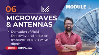 Field Directivity amp radiation resistance  Half wave dipole  Microwaves amp Antennas  Mod1  Lect 6 [upl. by Aihsetan]