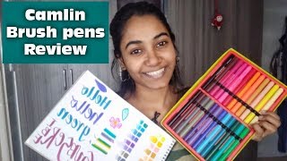 Camlin Brush Pens Review  How to Use The best bush pens for Lettering  Bhavna Kumar [upl. by Ahsenroc]