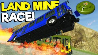 EXPLOSIVE LAND MINE BUS RACE  BeamNG Gameplay Race amp Crashes [upl. by Harden]