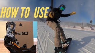 How To Use Burton Step Ons  Getting In and Out [upl. by Maisey]