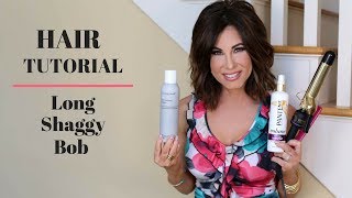 HAIR TUTORIAL  Long Shaggy Bob  Messy Waves [upl. by Ailices]