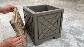 DIY  Cement Ideas Tips  Unique skill in making cement flower pot molds from wood [upl. by Assyn]