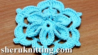 Crochet Flower With 3D Center [upl. by Yelena]