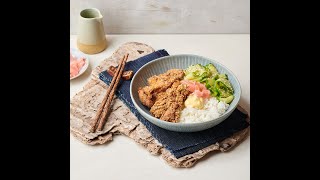 Japanese inspired fried chicken donburi recipe [upl. by Sekoorb]