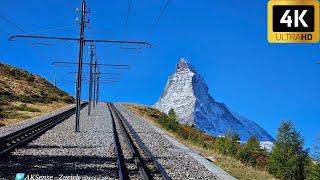 Cab Ride  Gornergrat Bahn Matterhorn Railway Zermatt Switzerland  Train Driver View  4K 60fps [upl. by Nnylsia55]