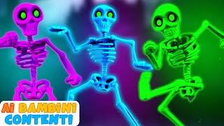 5 Scheletri Che Ballano  5 skeletons dancing song in Italian  Filastrocche  ABC Italiano [upl. by Flossi942]