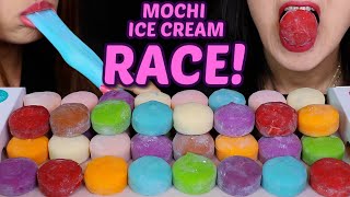 ASMR MOCHI ICE CREAM RACE soft and sticky eating sounds 모찌 아이스크림 리얼사운드 먹방 もちアイス SPEED EATING [upl. by Aiehtela750]