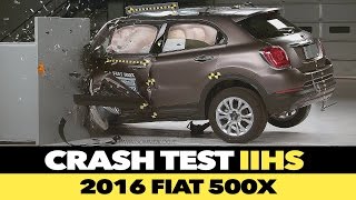 2016 Fiat 500X IIHS CRASH TEST Small Overlap [upl. by Romalda]