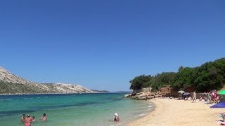 Der Sandstrand von Pudarica Insel Rab Kroatien Mittelmeer [upl. by Egin]