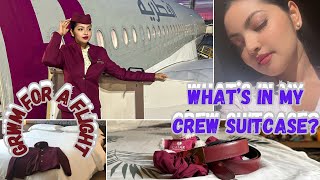 CABIN CREW SUITCASE එකේ තියෙන්නේ මොනාද GRWM FOR A FLIGHT WITH ME 🛫🖤🥰 [upl. by Amandie]