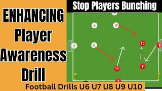 Football Passing Drills  ENHANCED Player awareness FootballSoccer Drill  stop players bunching [upl. by Arikal]