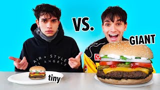 GIANT VS TINY FOOD CHALLENGE  Lucas and Marcus [upl. by Eanom]