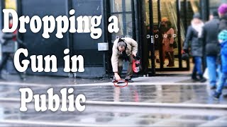 Dropping A Gun In Public Prank Social Experiment [upl. by Siekram]