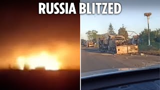 Watch Ukraine blitz ANOTHER Russian region as 400 of Putins troops killed in huge convoy ambush [upl. by Eyllom]