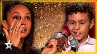 Dreams Come True BRAVE Young Boy Wins the Golden Buzzer in a HEARTBREAKING Audition [upl. by Aitnyc]