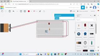 Arduino Simulation Tinkercad simple circuit LED button switch resister battery [upl. by Lenoyl489]