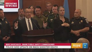 Maine shooting  Law enforcement debrief with press conference after body of suspect found [upl. by Kemp172]