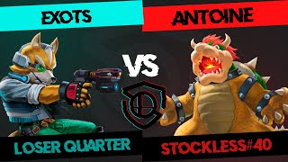 STOCKLESS 40 Loser Quarter  Exots Fox vs Antoine BowserWolf [upl. by Samara]