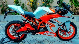 Modified KTM RC390 Orange White Painted with Bigger TiresCustom ExhaustSeatsamp much more [upl. by Lisha]