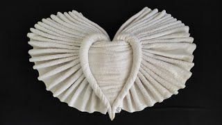 Towel Art  Heart Towel Folding  Towel folding design [upl. by Settle845]