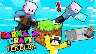 KARMAŞACRAFT TEK BLOK  KarmaşaCraft  Minecraft  Bölüm 6 [upl. by Naihr]