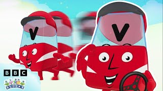 Vroom Vroom with Alphablock V 🚗  Letter of the Week  Learn to Spell  officialalphablocks [upl. by Ellicul312]