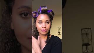 Naturally Curly Hair to Soft Curls using Velcro Rollers [upl. by Hafirahs]