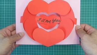 Open Your Heart Pop Up Card  Tutorial [upl. by Sigismondo]