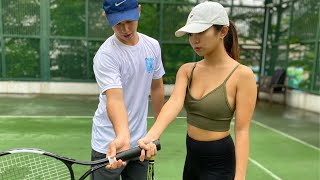 Beginner Tennis Classes With Nana  Forehand and Backhand [upl. by Aver]