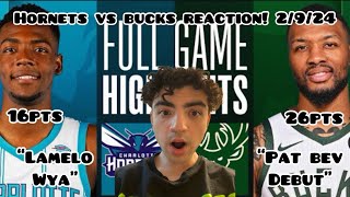 PAT BEV BUCKS DEBUT Charlotte Hornets vs Milwaukee Bucks  Full Game Highlights  REACTION [upl. by Aiclef]