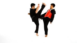 Hop Step Roundhouse Kick Defense  Taekwondo Training [upl. by Kimberli]