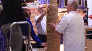 Chef breaks world record for tallest pancake stack  just in time for Shrove Tuesday [upl. by Roy]