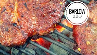 Smoked Pork Steaks on the Weber Kettle Grill with the Slow N Sear [upl. by Notnef]