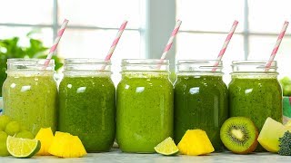 5 Healthy Green Smoothie Recipes [upl. by Arrehs717]