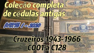 Coleção completa de cédulas antigas 2024 Cruzeiros 19431968 numismatica dinheiro moedas moeda [upl. by Gnos]