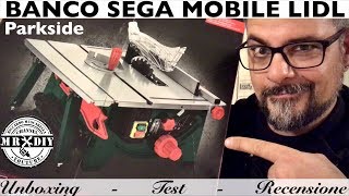 SEGA CIRCOLARE MOBILE DA BANCO Lidl Parkside PMTS 210 A1 Banco sega piccolo estensibile [upl. by Stalker]