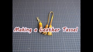 【レザークラフト】レザータッセルの作り方～Making a Leather Tassel [upl. by Anev]