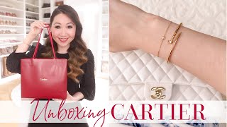 Cartier Double Unboxing  Diamants Légers  Juste Un Clou Bracelet Review [upl. by Ebehp]