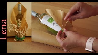 𝗞𝗿𝗲𝗮𝘁𝗶v𝗲 𝗧𝗶𝗽𝗽𝘀 v𝗼𝗻 𝗟𝗲𝗻𝗮 🍾 Flasche als Geschenk verpacken 🍾 Amazing Gift wrapping Bottle [upl. by Tyika]