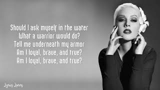 Christina Aguilera  Loyal Brave True LYRICS [upl. by Notnarb790]