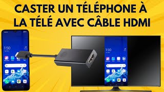 Comment connecter un téléphone mobile à la télévision avec un câble USB à HDMI [upl. by Upshaw]