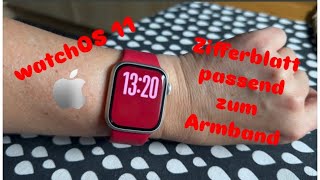 Apple Watch Zifferblatt farblich passend zum Armband watchOS 11 deutsch [upl. by Hedberg]