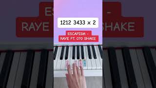 Escapism  RAYE 070 Shake Piano Tutorial escapism easypianotutorial pianoshorts [upl. by Tabib590]