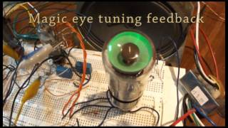 Homemade super heterodyne vacuum tube radio with AVR atmega328p frequency counter [upl. by Olympie681]