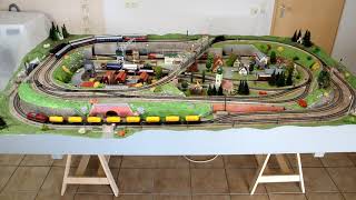 Märklin H0 Anlage Schönblick Automatikbetrieb mit 6 Zügen [upl. by Alleciram]