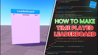 How to make Time Played Leaderboard  Roblox Studio [upl. by Cody698]